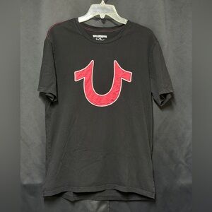 True Religion Black Tee with Red Logo